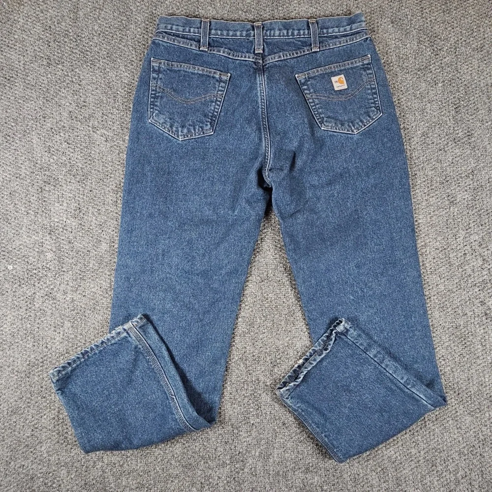 Carhartt FR Flame Resistant Relaxed‎ Fit Jeans Mens 38x34 Lined Blue Denim